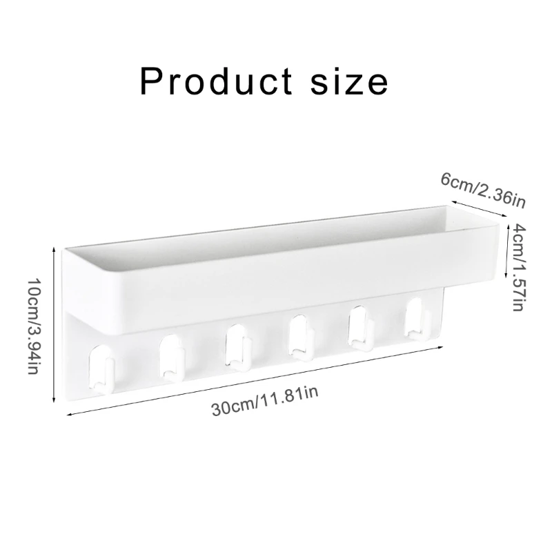 Durable Plastic Storage Rack with Hook Efficient Wall Mounted Organizers Rack Space Saving Hanging Storage Holder M68E
