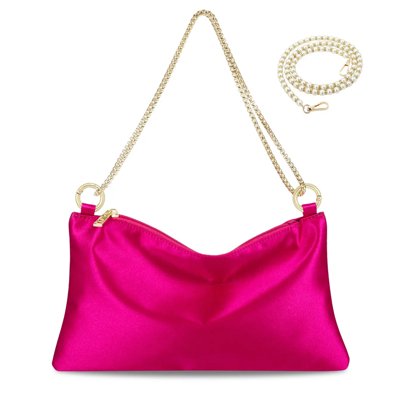 Bolsos de fiesta de noche para mujer, bolso de mensajero de nailon con cadena, bolsos pequeños para mujer en rosa, rojo, negro, Beige