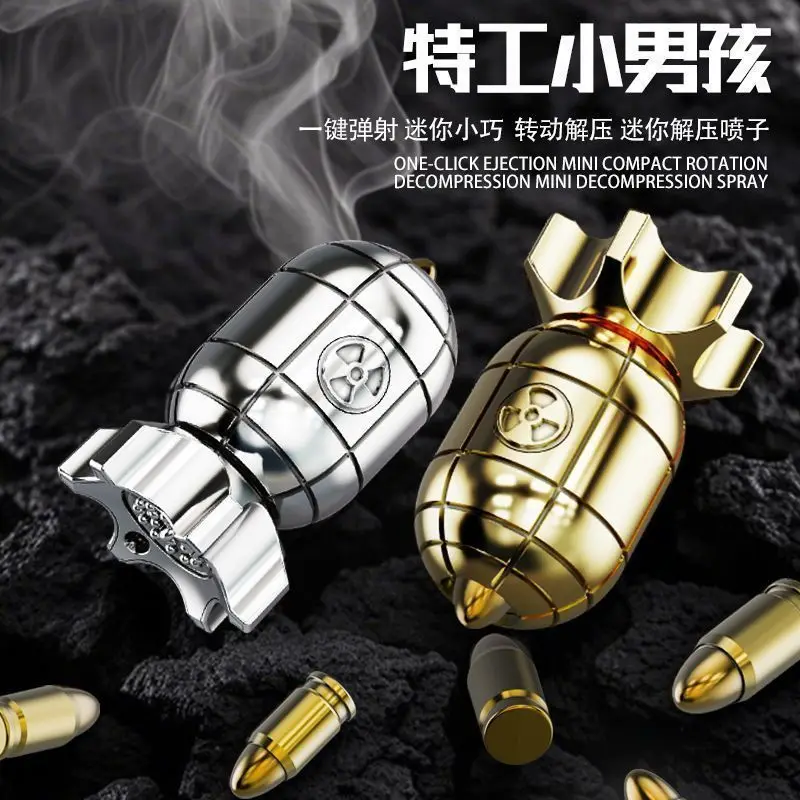 Creative Missile Model Fidget Spinner Keychain, Portable Pop-up Bullet Decompression Toy, Novelty Bag Pendant Gift for Teens