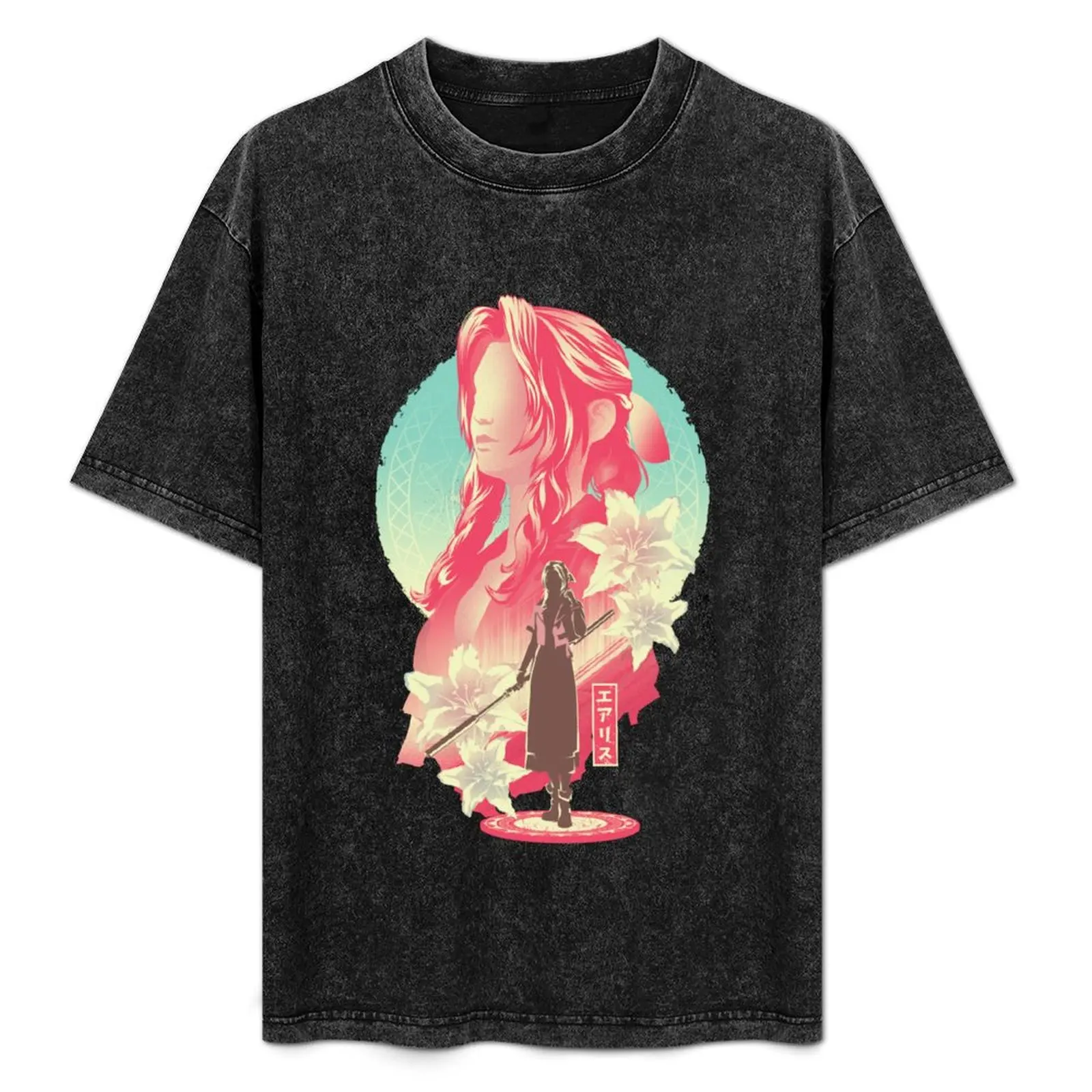 

The Flower Girl Aerith v3 T-Shirt Street Fashion Casual Tee Shirt