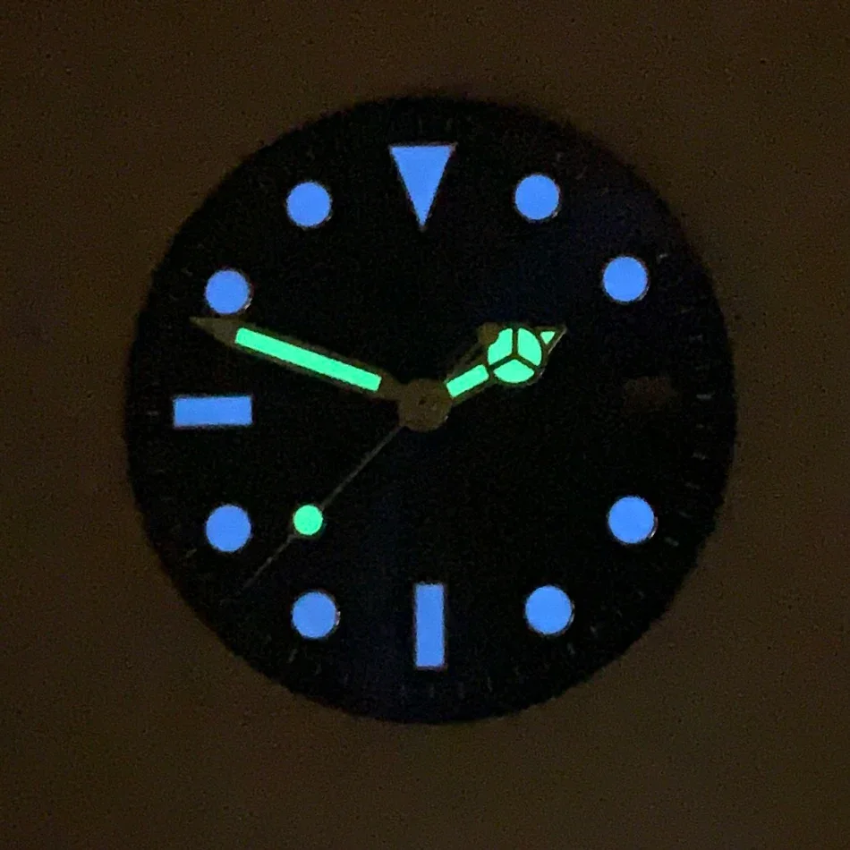 28.5mm Watch Dial Black Green Blue Dial Luminous Watch Face for Submariner NH35 movement Mod Parts Accessories Replacements