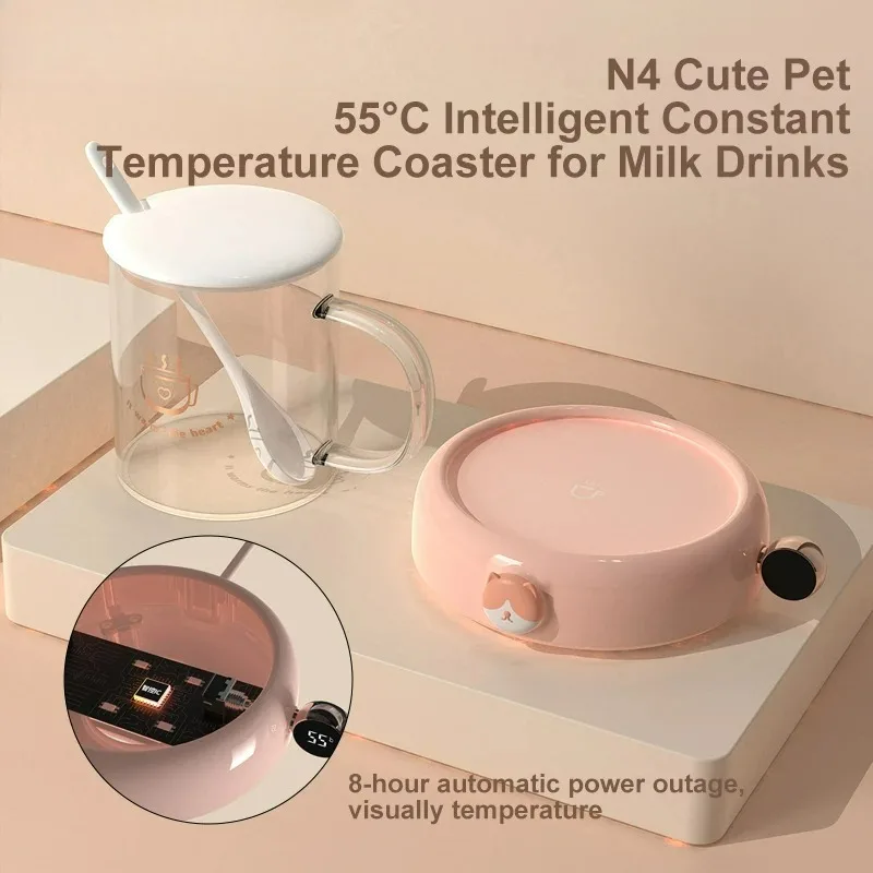 

2026 Winter New Smart Cup Warmer Adjustable Temperature Drink Warm Electric Heating Coaster Mug Warmer for Coffee Milk Tea
