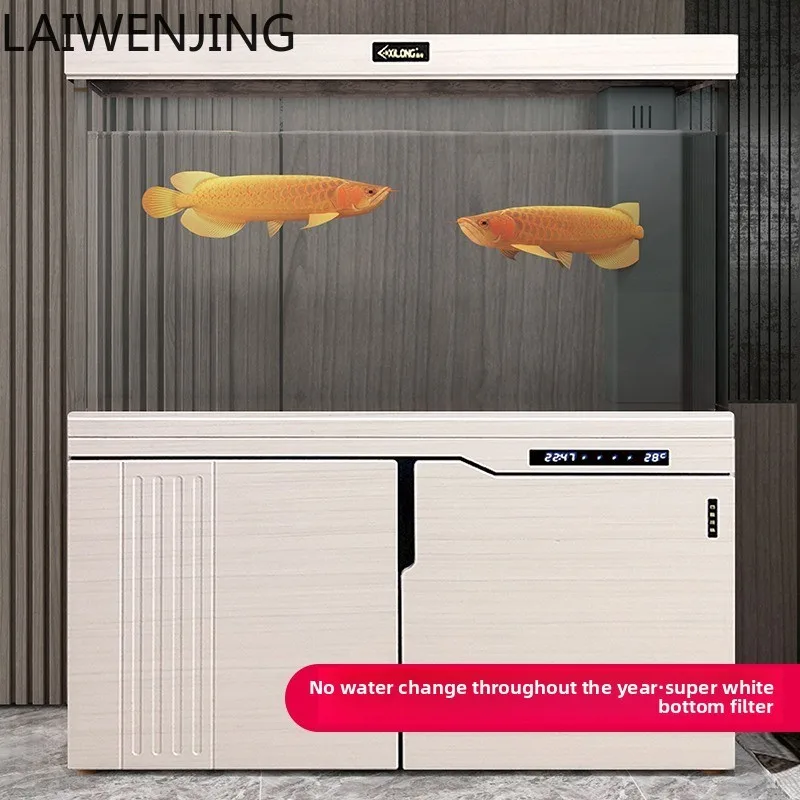 

HLZ large bottom filter fish tank aquarium ultra-white glass ecological water-free floor filter partition screen