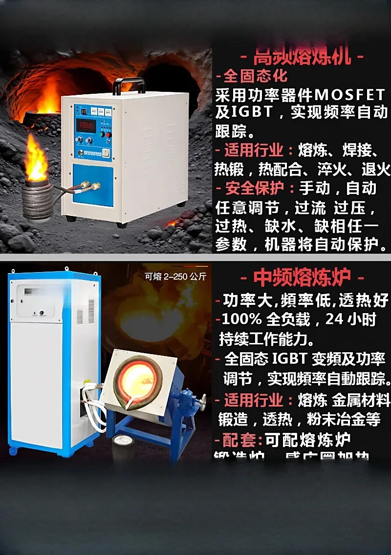 Intermediate frequency melting furnace Aluminum smelting silver melting iron tin melting furnace Small high-temperature and