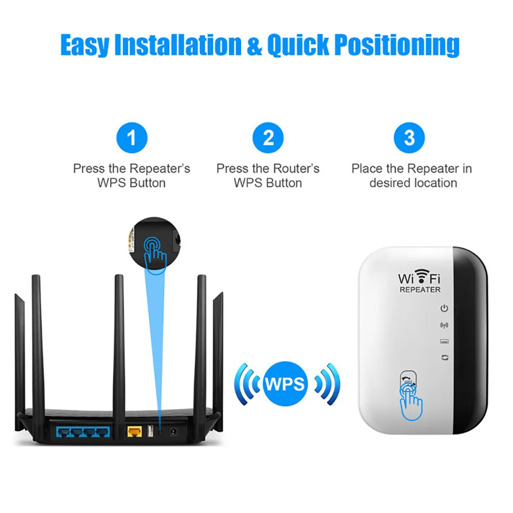 Kebidumei Ripetitore di segnale wireless Extender Wifi Ripetitore di rete piccolo Ap Estensione di amplificazione del segnale del router domestico a banda larga