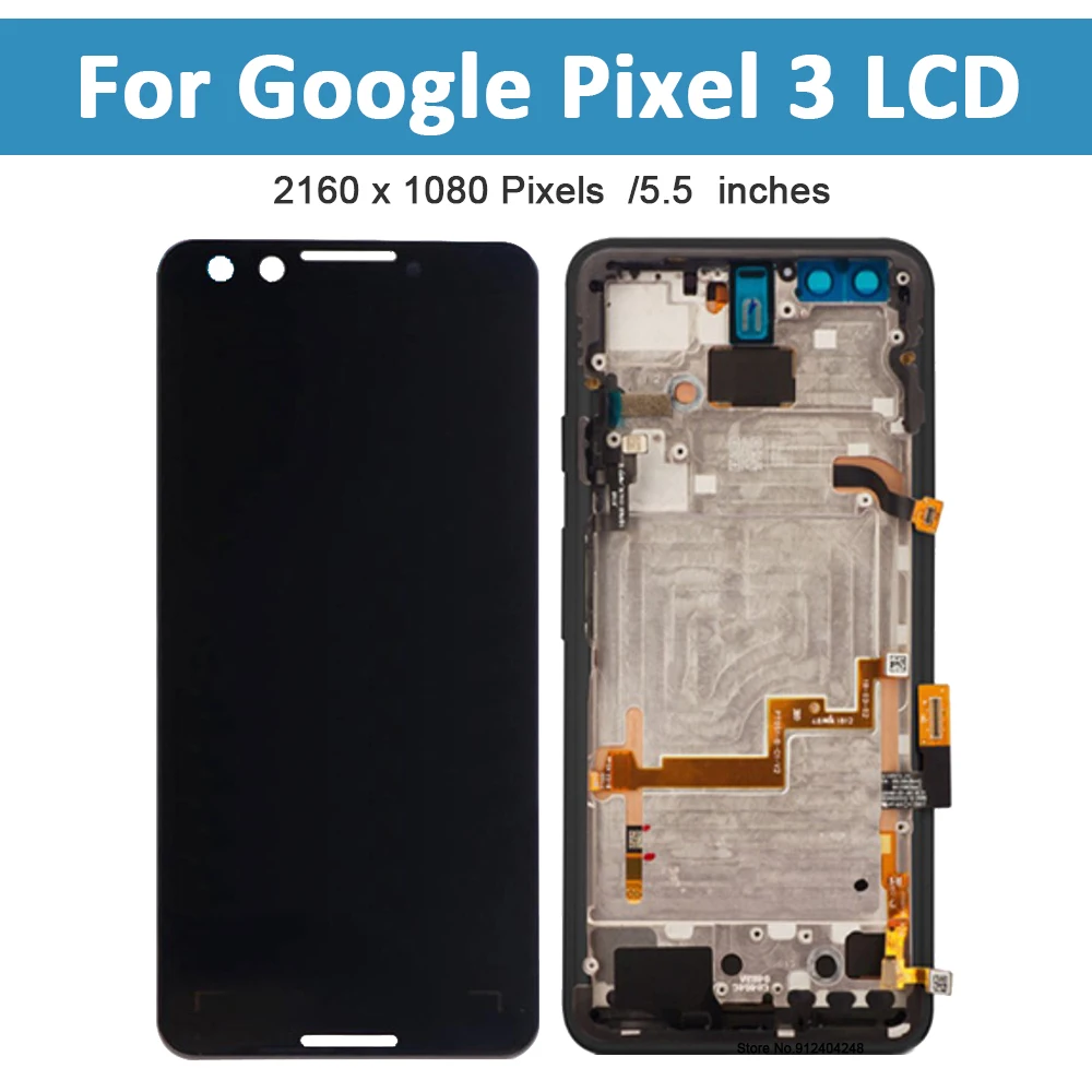 5.5 '' Original LCD For Google Pixel 3 LCD With Frame AMOLED Display For htc Google Pixel3 LCD Touch Screen Digitizer Assembly