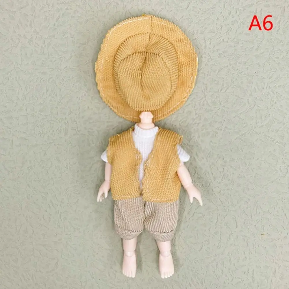 Traje de repuesto para muñeca de 16cm, traje con parche de felpa, falda dulce, falda de vestir de invierno, ropa DIY de 16-17cm