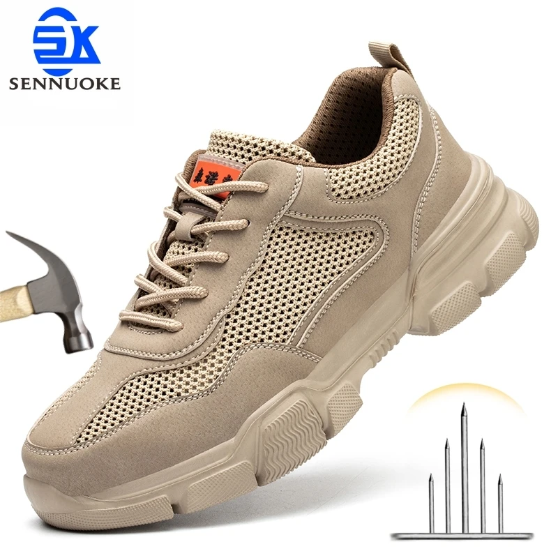 Safety Shoes Man for Work Man's Safety Working Shoes Working  Lightweight Work Wear  Industrial Security-Protectio