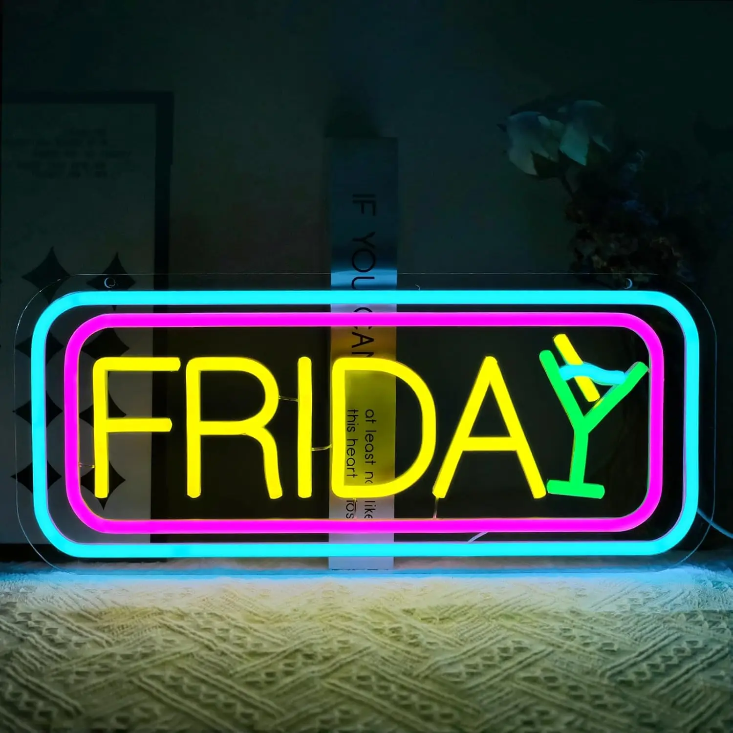 

Friday Neon Sign USB Powered LED Dimmable LED Neon Light for Pub Karaoke Bar Party Pub Dancing Club Man Cave Cinema Home Decor