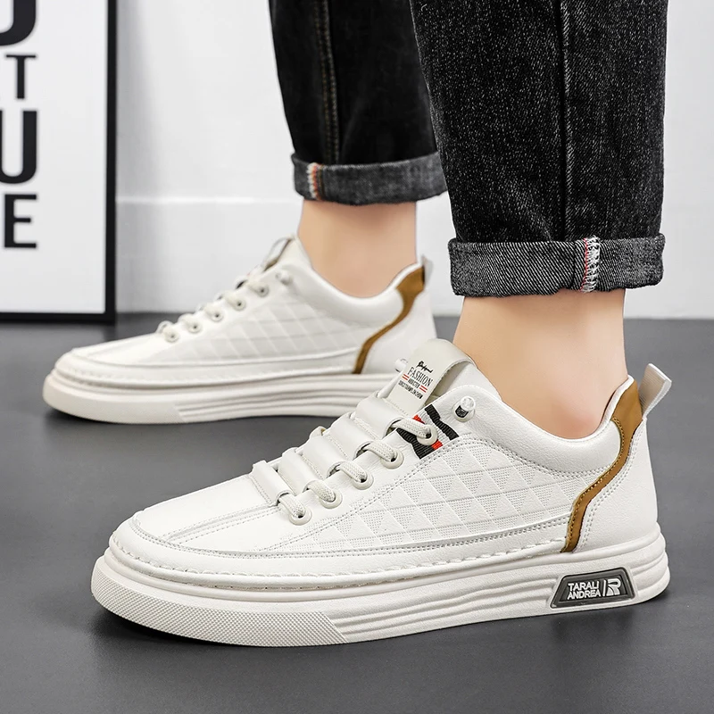 

Fashion Comfortable Sneakers Male Flat Slip-on Casual Shoes Brand Men's Casual New Leather Shoes for Men Non-slip Sports Shoes