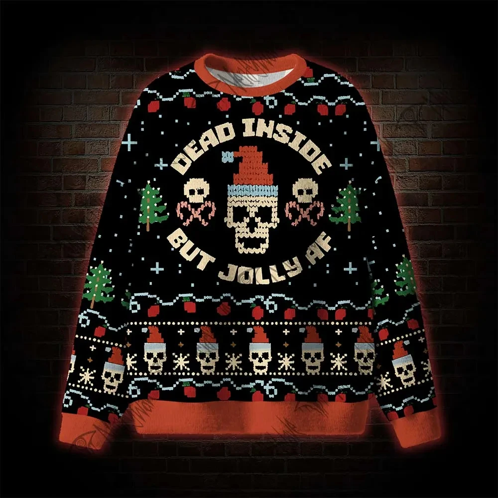 منطقة 51 بلوزات قبيحة الخريف/الشتاء بلوزات للجنسين للرجال والنساء، البلوزات القبيحة، سترات رجالية عصرية برقبة دائرية #4