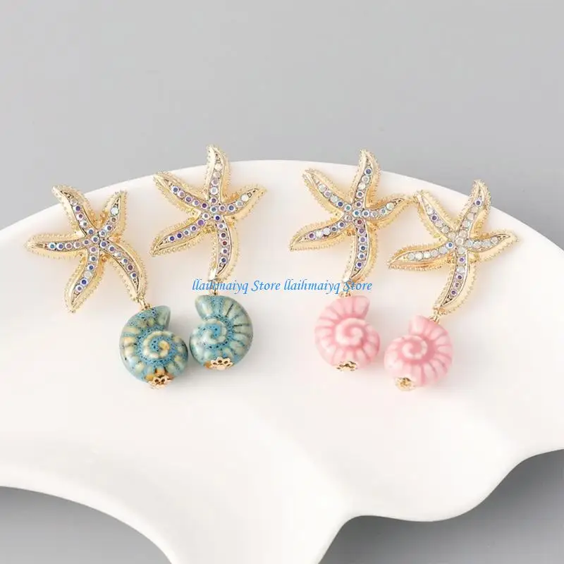 

573B Comfortable Alloy Studs Earrings Nauticals Designs for Casual Outfits