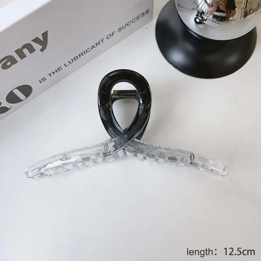 Transparent Gradient Color Hair Claw Acrylic Big Barrette Women Girls Hair Crab Summer Hollow Grab Bath Clip Non-Slip Headwear