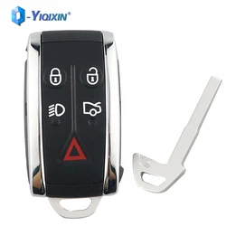 YIQfeat IN-Coque de clé de voiture à distance, Smart Auto Keyless Go Fob Case, 5 boutons pour guitXF, XK, XKR, X-Type S-Type, 2007, 2008, 2009, 2010, 2012