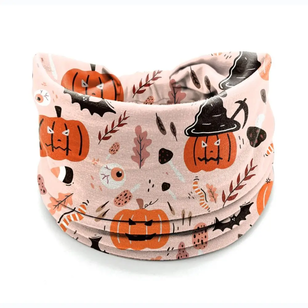 

New Halloween Wide Headbands Vintage Knot Elastic Printed Headscarf Boho Wide Brim Turban Yoga