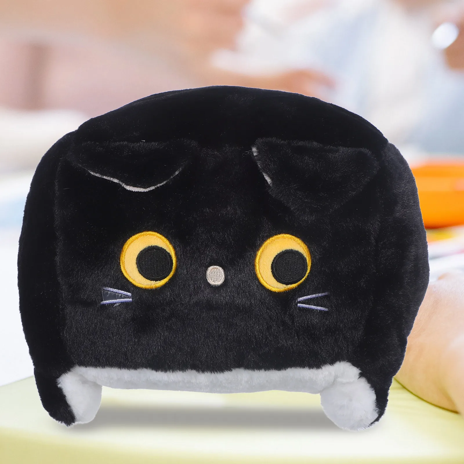 

Stuffed Cube Cat Cute Animal For Sofa Bed Decor Soft Wear-Resistant Light Cuddly Cat Shaped Pillow Kids Nap Cushion