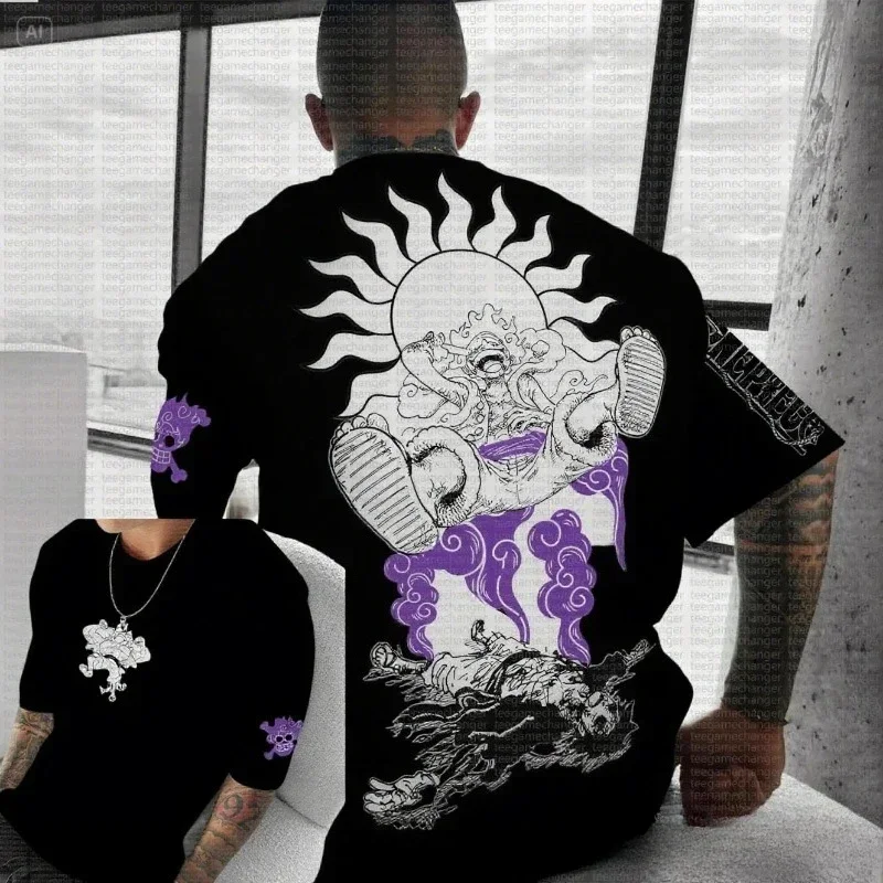 قطعة واحدة أنيمي الطرفية جديد تي شيرت الرجال الصيف الشارع الأمريكي الاتجاه تنوعا حجم كبير الأسرة قصيرة الأكمام #1