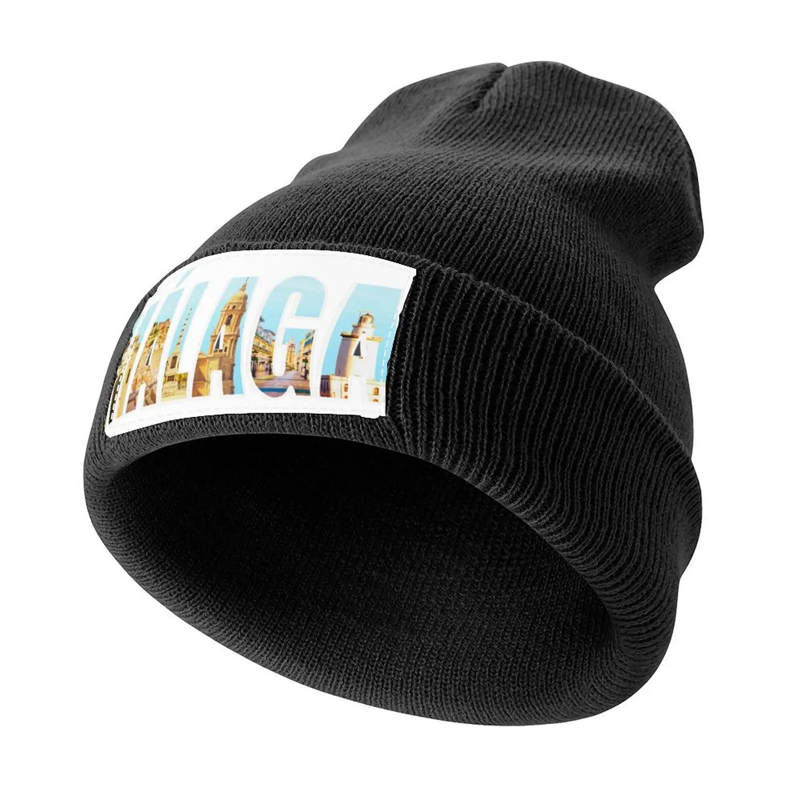 Malaga, Souvenir Knitted Cap black Big Size Hat Sun Cap Snap Back Hat Mens Caps Women's