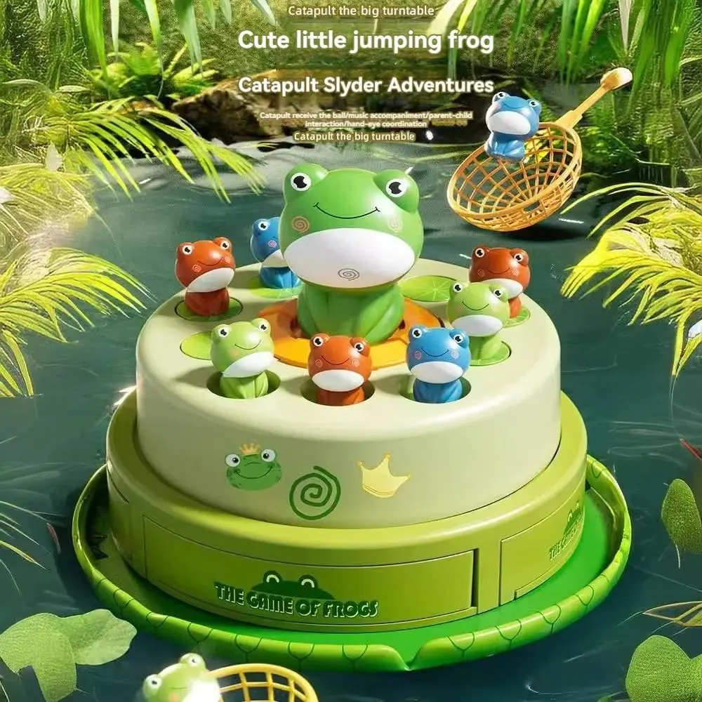 

Cartoon Bounce and Catch Frog Board Games with Music Interactive Frog Board Games Three Adjustable Modes Tabletop Family Games