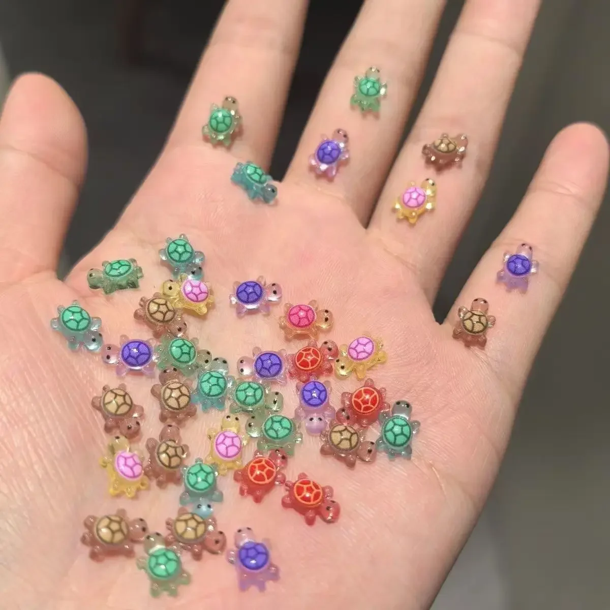 

Mini Landscape Night light turtle Color Glass Beads Cartoon Cute Ornament accessories Nail DIY resin decoration matching