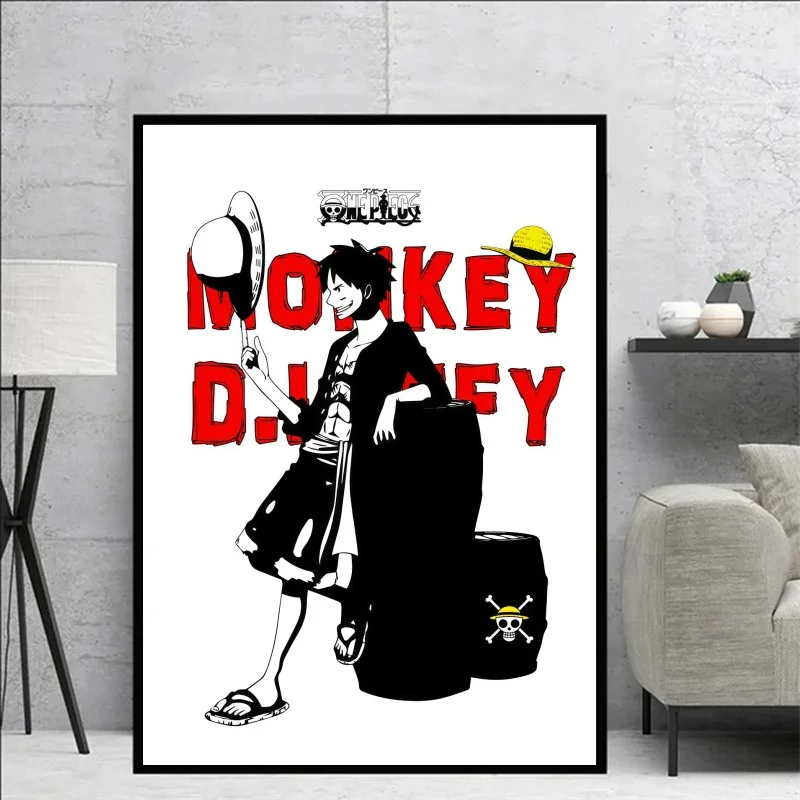 Anime One Piece Luffy Peripherals Posters Art Wall Canvas Painting for Kids Bedroom Decor Gifts Unframed Canvas Print HD Poster