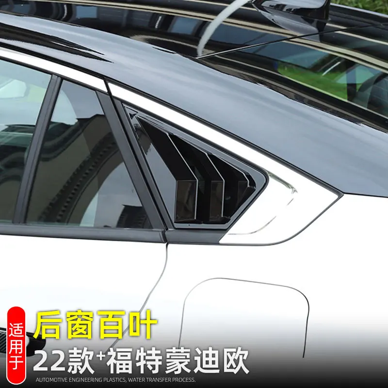 

Fit For Ford Mondeo Fusion 2022 2023 Car Rear Louver Window Side Shutter Cover Trim Sticker Vent Scoop ABS Carbon Fiber