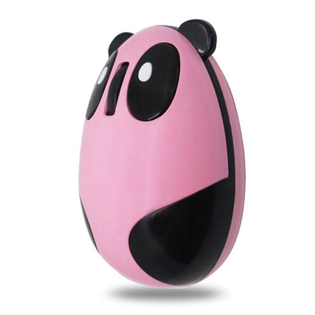 

1Pc Durable Rechargeable Silent Wireless Mouse For Pc Cursor Control Long Lasting Battery Cartoon Panda Design Pink