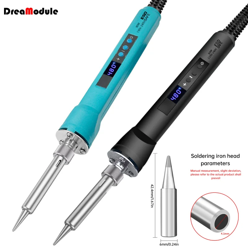 

AC220V 90W Digital Soldering Iron Internal Heating Constant Temperature High-efficiency Heating Core Soldering Iron Welding Tool