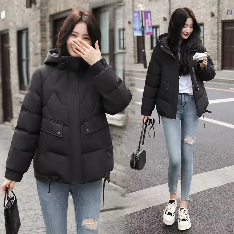 2024 New Women Jacket Winter Parkas Students Hooded Down Cotton Jackets Ladies Casual Warm Short Coat Female Overcoat Outwear