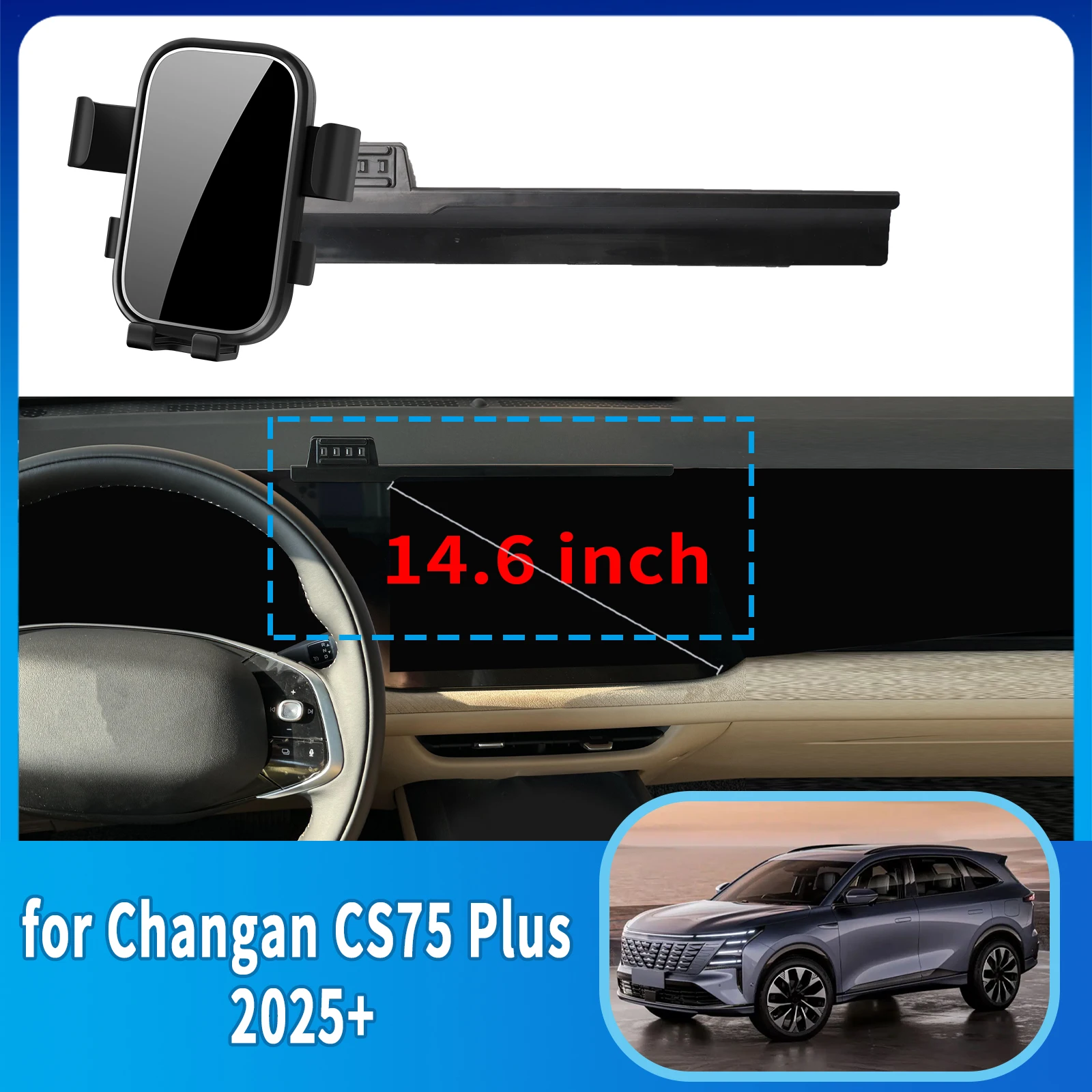 

Держатель для телефона для Changan CS75 Plus IV 2025 2026 2027, кронштейн для крепления на приборную панель/экран, простая установка ​ ​ Автомобильные аксессуары