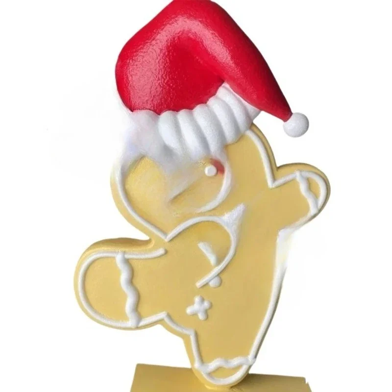 

Рождественская скульптура из пенопласта в виде пряничного человечка, декор для торговых центров, напольные украшения, новинка для интернет-селебрити