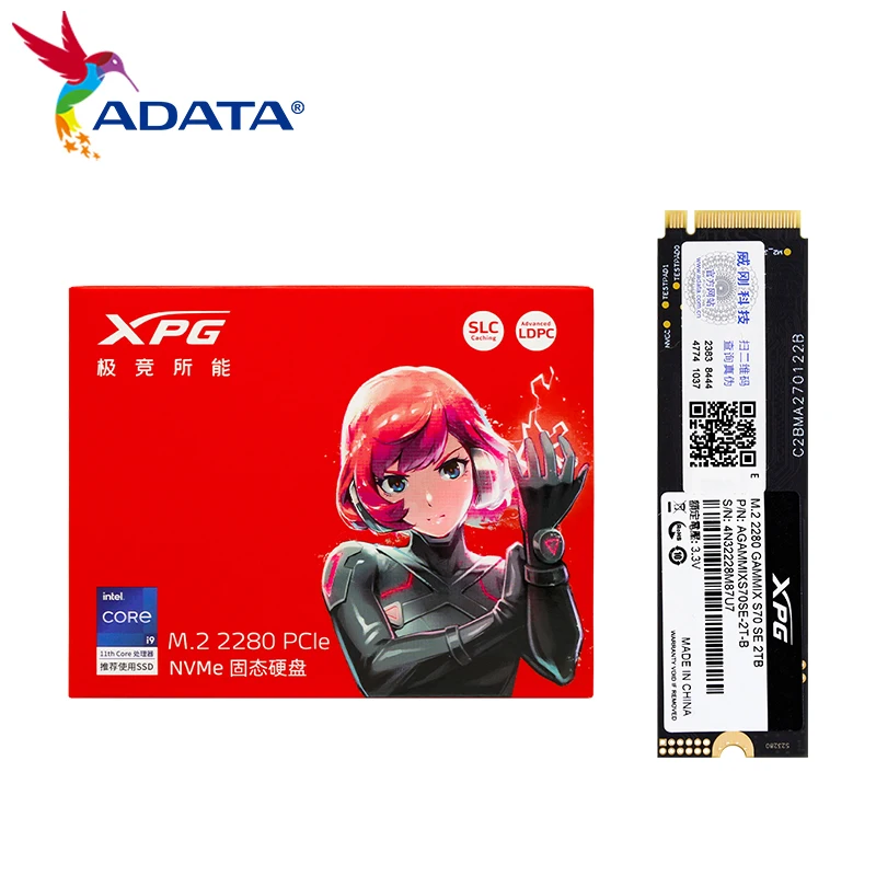 

ADATA Original SSD GAMMIX S70 SE твердотельный накопитель ssd nvme 1 ТБ 2 ТБ Pcle Gen4 × 4 м. 2 2280 SSD NVMe для ноутбука и настольного ПК PS5