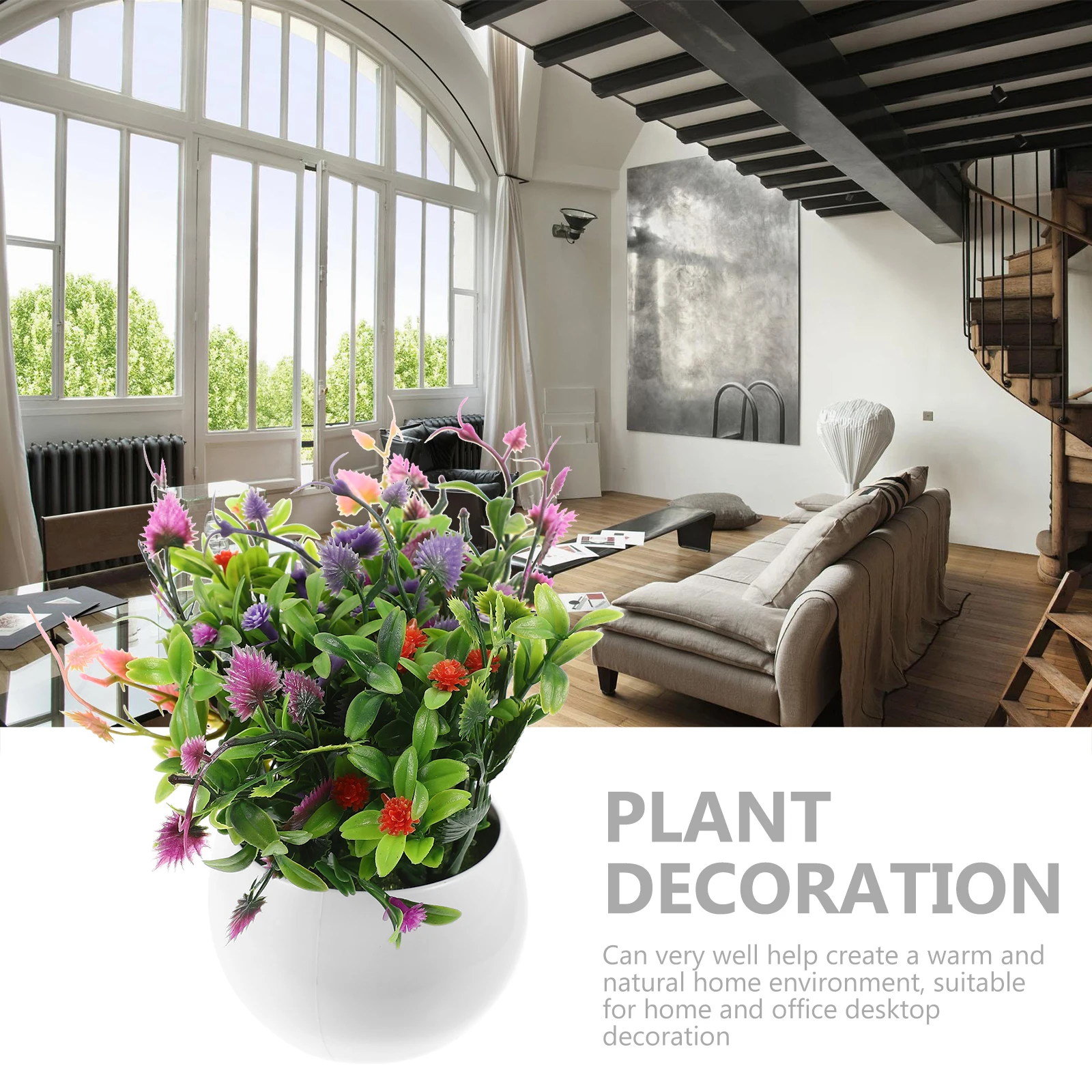 

Realistic Artificial Potted Plant Potted Plants Artificial Decor Fake Flower Decorative Desktop Ornament For Home Office