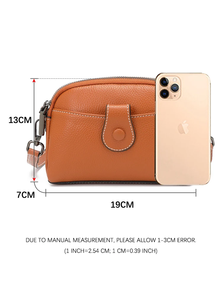 Zency Women Casual Soft Leather Bag Mini Small Crossbody Female Shell Phone Shoulder Bags Girls Lightweight Zipper Handbag Sac