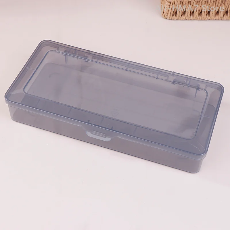 Caja de piezas multirejilla, caja de almacenamiento de herramientas de rejilla de elementos electrónicos de plástico gris transparente, caja de accesorios de rejilla de tornillo pequeño