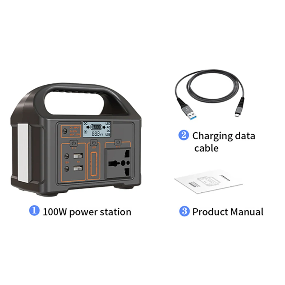 

Солнечная панель DB 100 Вт и портативная электростанция 75 Втч, 220 В/110 В переменного тока, светодиодный светильник, универсальная розетка, комплект уличного солнечного генератора