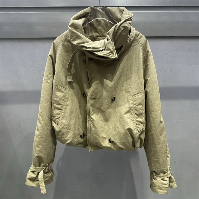 women's winter jacket2026 new double breasted slim fit Women's padded jacket Stand collar windproof and warm thick coat parka