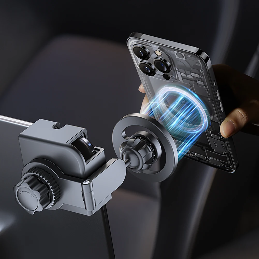 

Strong Magnetic Metal Car Phone Holder 360 Rotate Foldable Phone Stand Folding Adjustable Magnetic Car Mount for iPhone 15 14 13