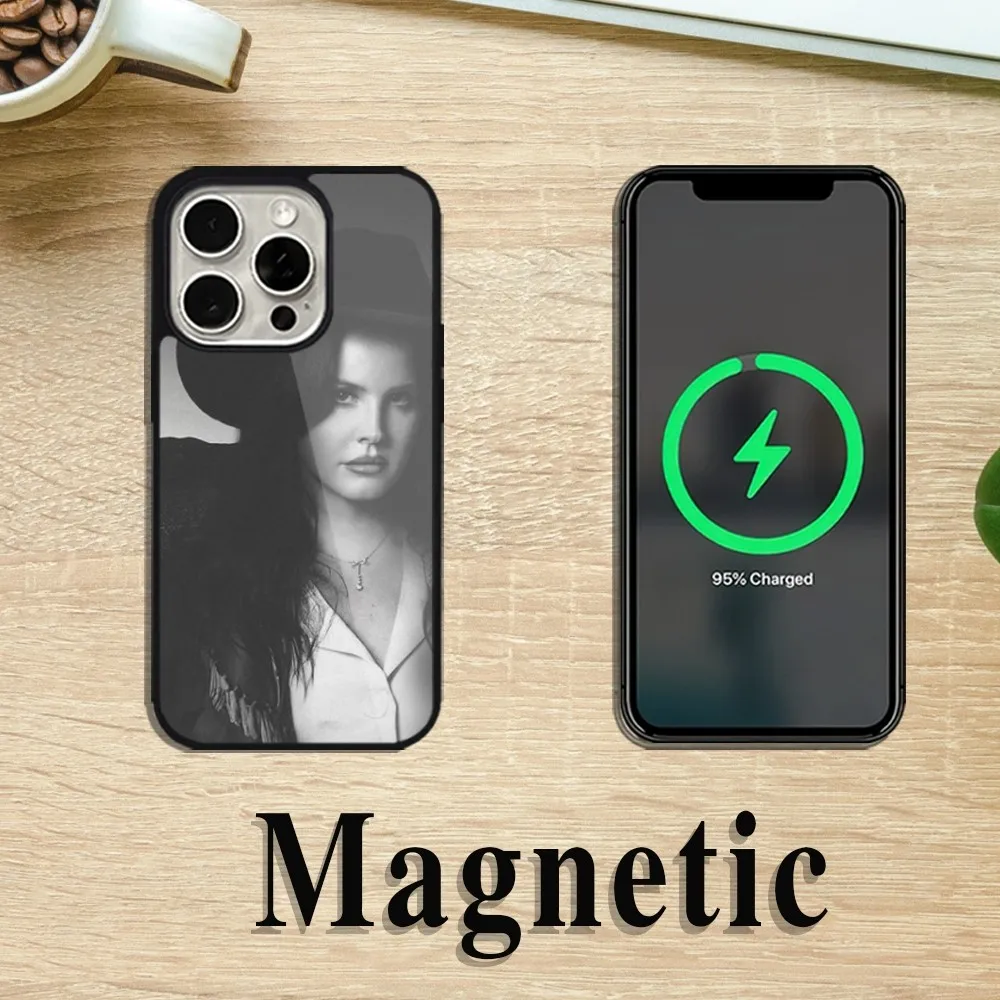 A-American L-Lana D-Del Rey  S-Singer Phone Case For iPhone 11 12 13 14 15 Pro Max Plus Magsafe Magnetic Wireless Charging