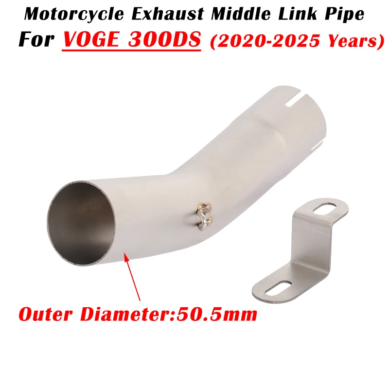 Slip On For VOGE 300DS 2020 2021 2022 2023 2024 2025 Motorcycle Exhaust Escape System Modified Muffler 51mm Middle Link Pipe