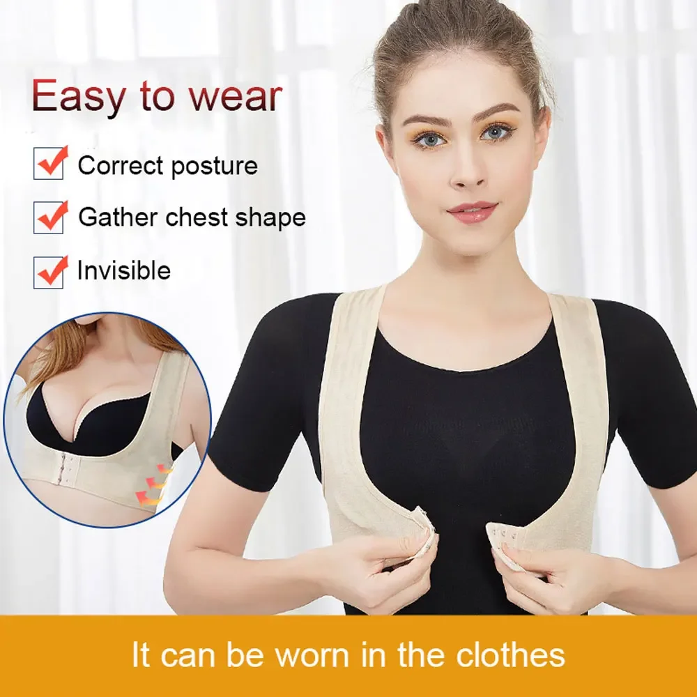 Women Chest Posture Corrector Breast Body Shaper Back Brace Bra Tops Belt Body Shaper Corset X-Shaped Hump Correction Underwear