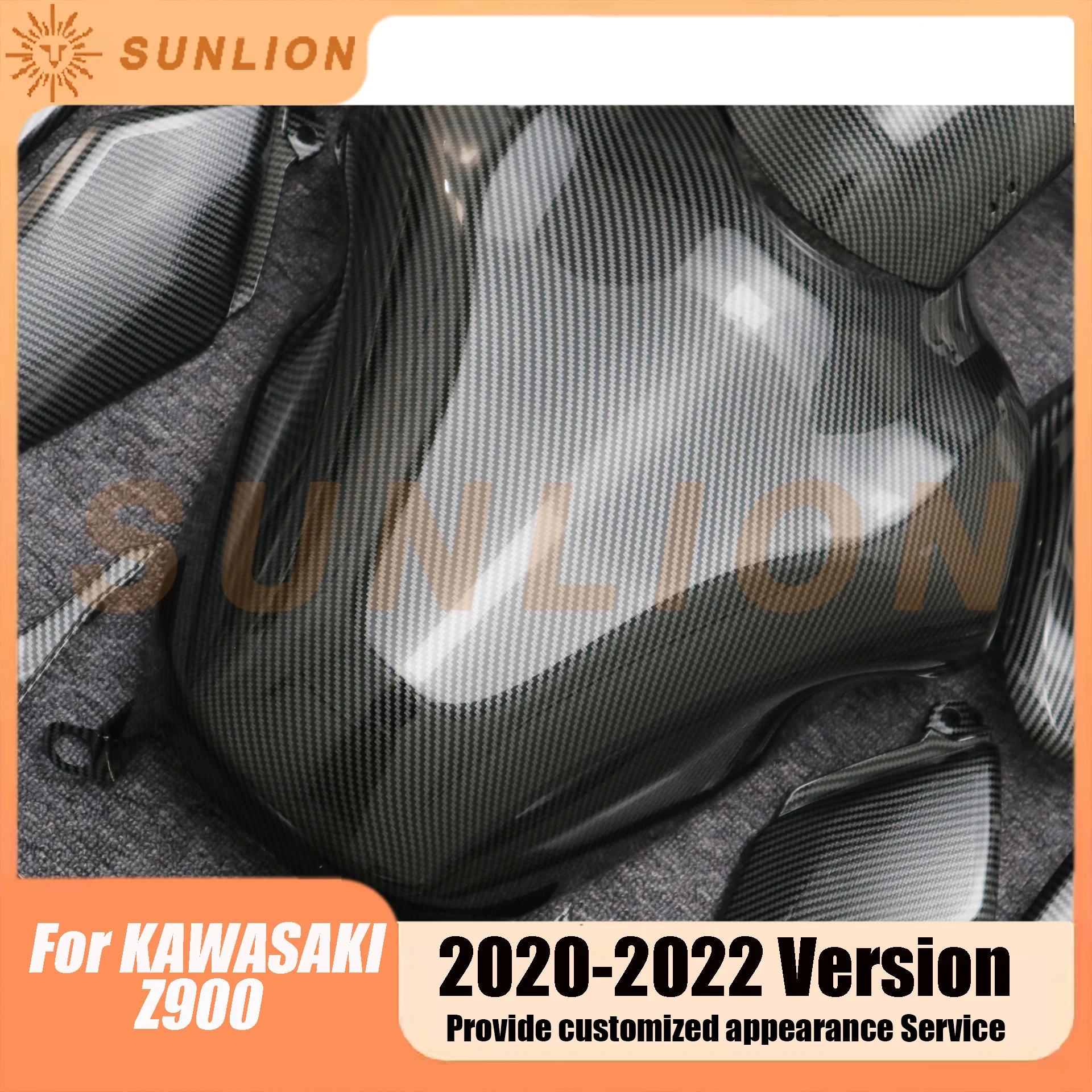 For Kawasaki Z900 2020 2021 2022 Z 900 Motorcycle Full Body Fairings Kits Carbon Fiber Painted Look Carbon fiber paint