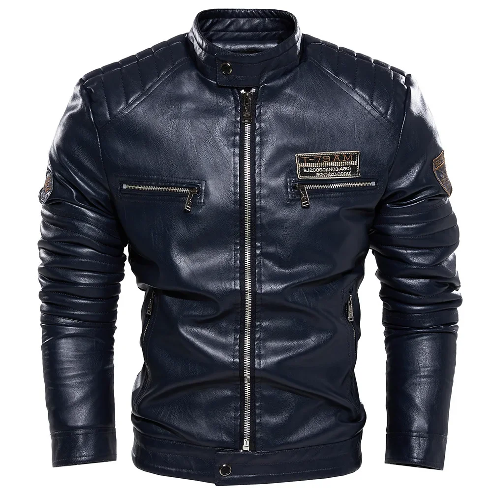 2023 Autumn and Winter Plush PU Oversized Men\'s Jacket Men\'s Jacket Leather Jacket