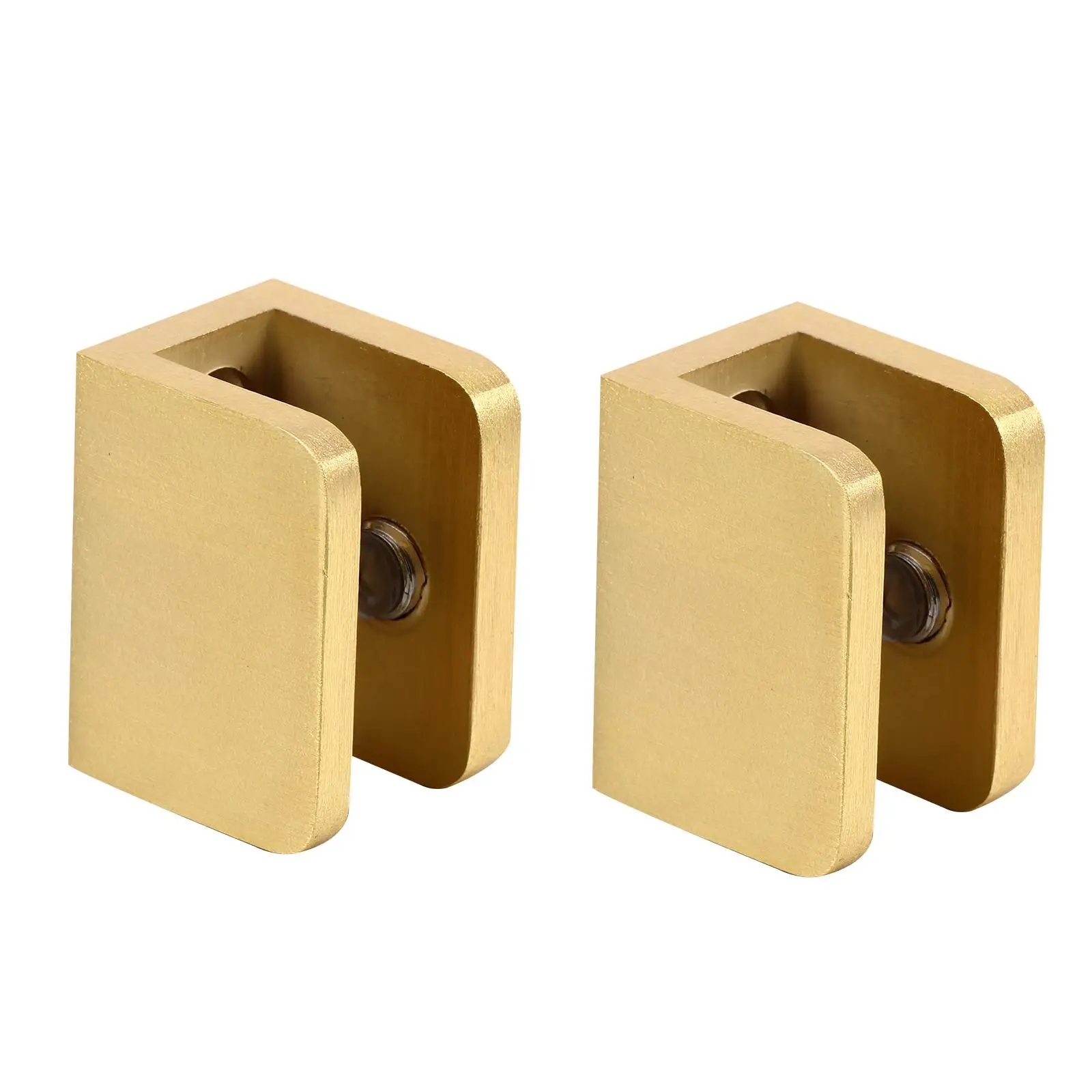 

2 Pcs Glass Clip Doorstops Ceiling Brackets Coat Hanger Stand Wall Mount Shelf Clamp Metal Clamps Heavy