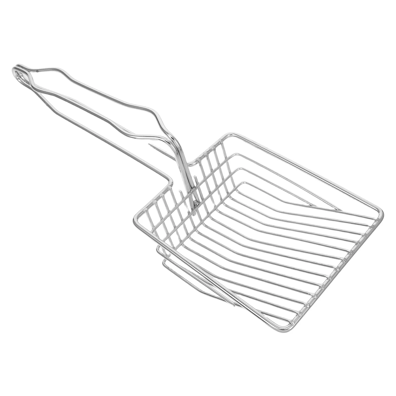 Heavy Duty Stainless Steel Cat Litter Scoop Metal Poop Scooper Compact Lightweight Sifter Design for Efficient Waste Removal