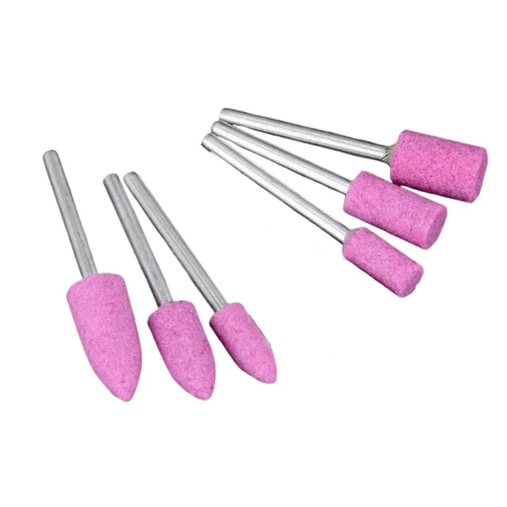 6 pezzi punta da trapano per unghie utensile rotante elettrico punte da trapano per nail art rettifica lucidatura testa gambo fresa rotativa punte per unghie