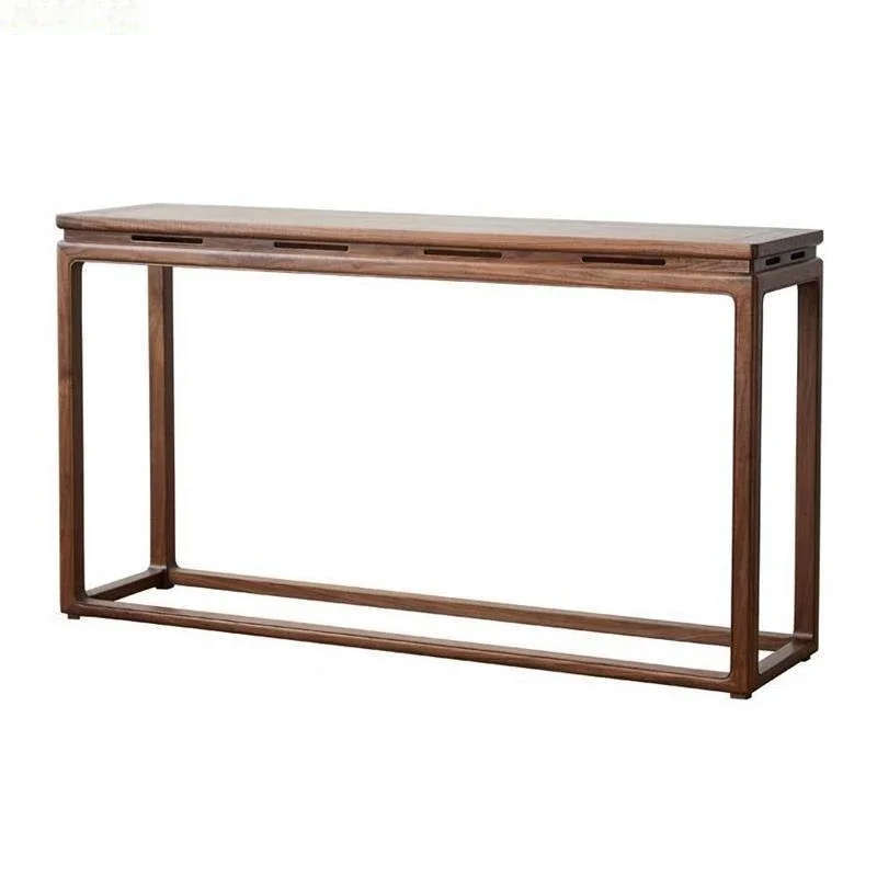 

New Chinese black walnut table modern simple light luxury strip ji ancient minimalist entrance