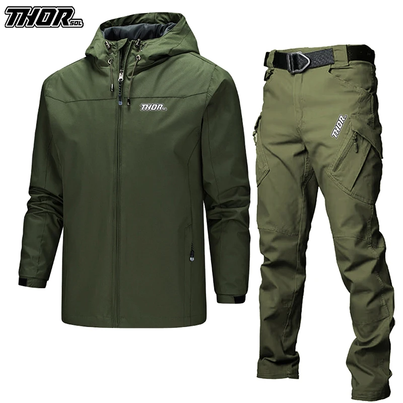 THORSOL Cycling Set Men Windproof Waterproof Bike Jacket Mountain Bicycle Clothes MTB Trousers Outfit Tenue Cyclisme Homme Hiver