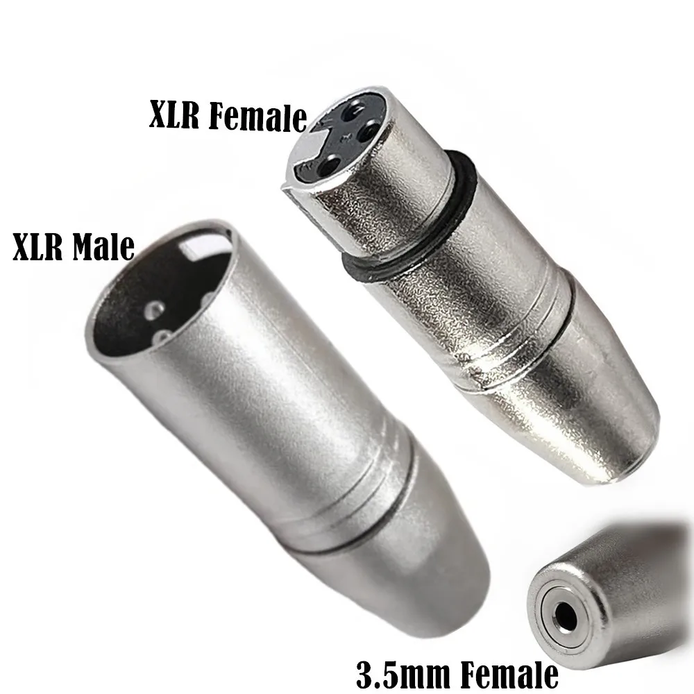 1pcs XLR 3 Pin Female Jack to 3.5mm Female & Male 1/8