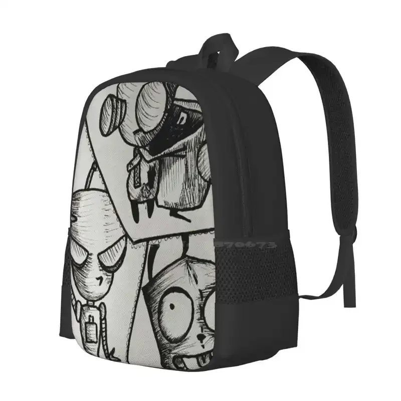 Gir! Hot Sale Schoolbag Backpack Fashion Bags Gir Invader Zim Cartoon Dog Robot Alien Fun Cute